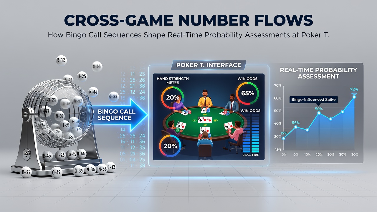 Digital interface showing bingo call history integrated with poker hand probability overlays
